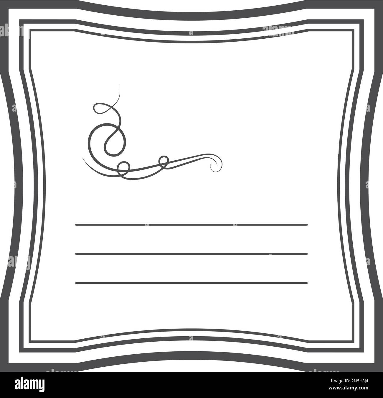 Étiquette autocollante. Modèle de texte vide. Bordure décorative Illustration de Vecteur