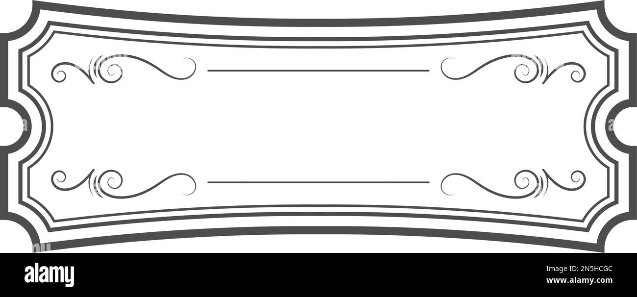 Modèle d'étiquette décorative. Bordure linéaire noire Illustration de Vecteur