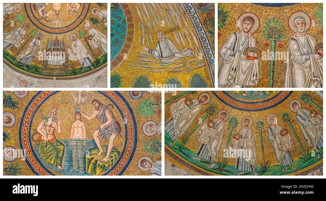 collage de fresques à ravenne, italie, concept médieaval Banque D'Images