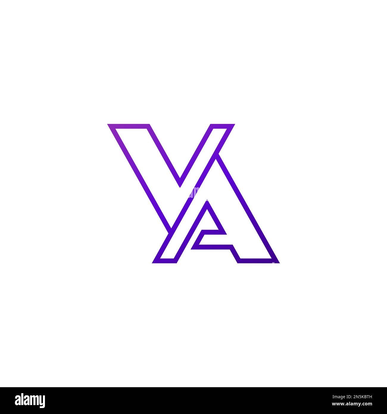 Lettres va logo sur blanc, monogramme dessin Illustration de Vecteur