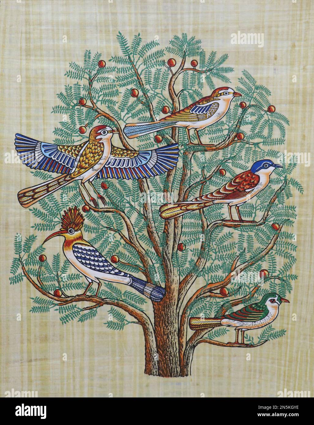 symboles égyptiens anciens peints sur papier papyrus Banque D'Images