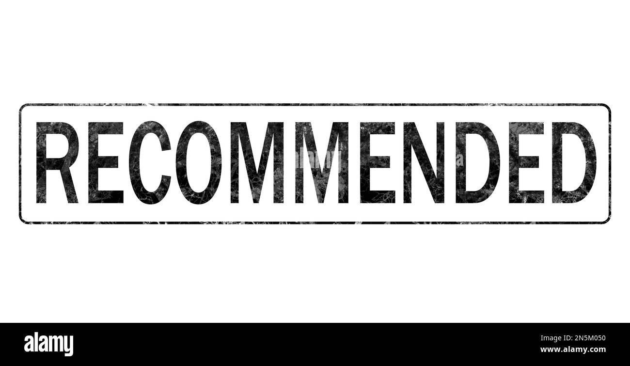 Motif de timbre avec mot RECOMMANDÉ sur fond blanc. Illustration Banque D'Images