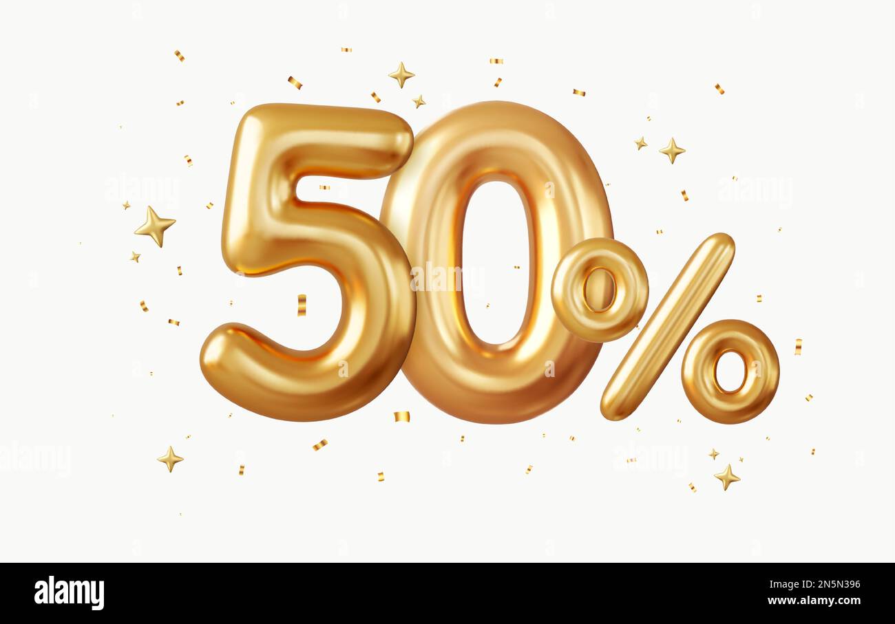 3d 50 % de réduction Illustration de Vecteur