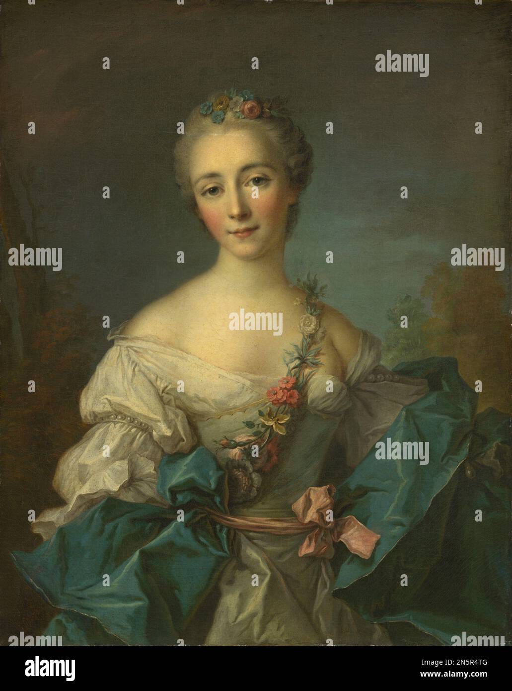 Tableau Toile Jean-Marc Nattier – Reproduction Marie Françoise De La Cropte, Prêt à Accrocher