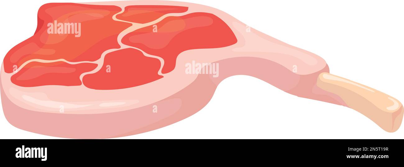 Icône Prime Rib. Viande crue. Bande dessinée isolée sur fond blanc Illustration de Vecteur