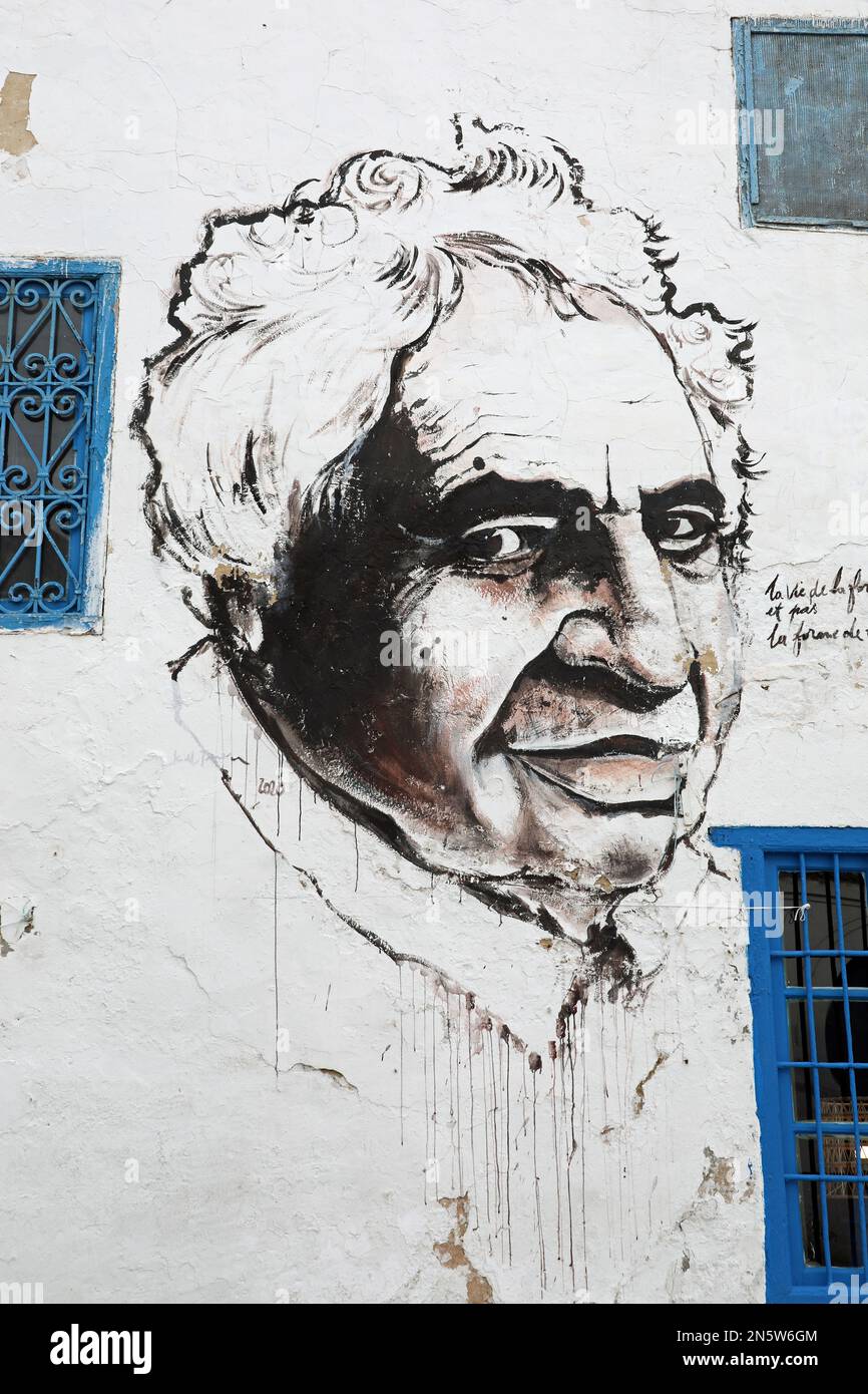 L'art de rue à Sidi Bou a dit en Tunisie Banque D'Images
