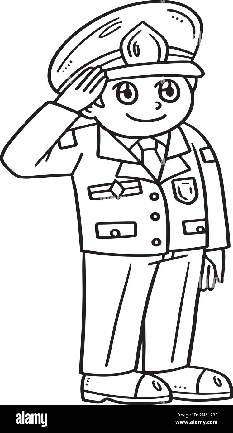Page de coloriage isolée de la saute à main de soldat Illustration de Vecteur