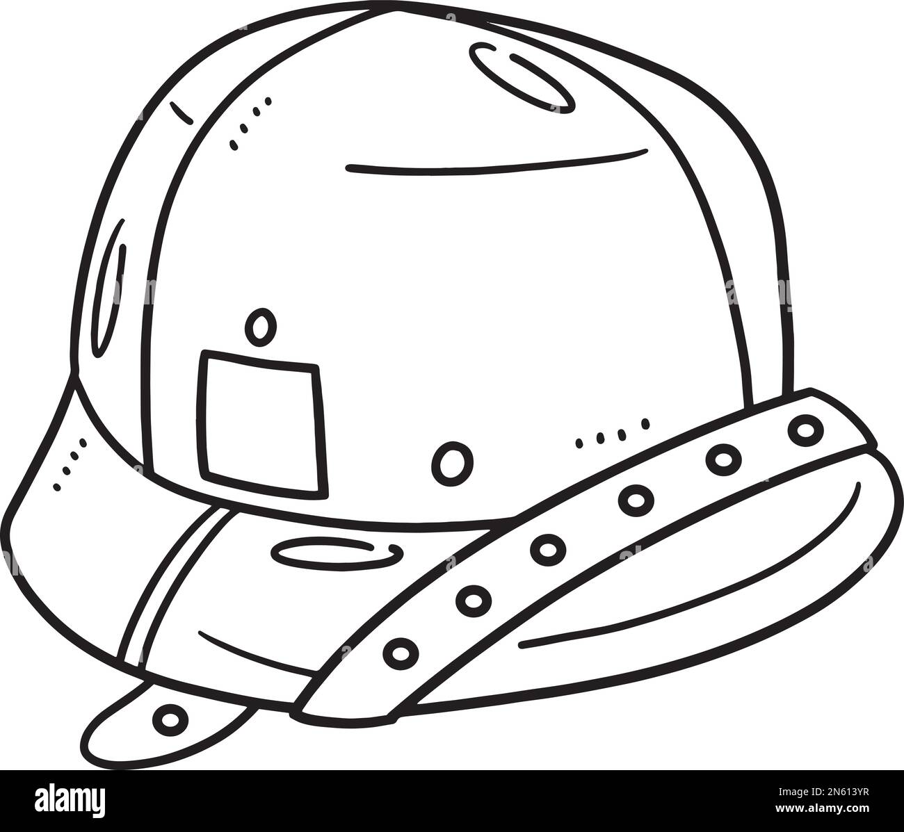Militaire Helmet isolé coloriage page pour enfants Illustration de Vecteur