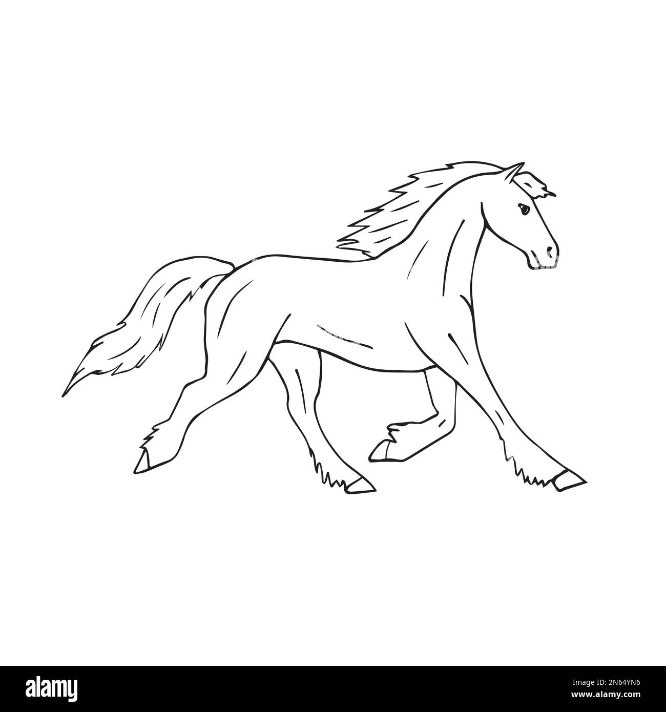 Dessin d'un chien à la main Vector cheval de frise Illustration de Vecteur