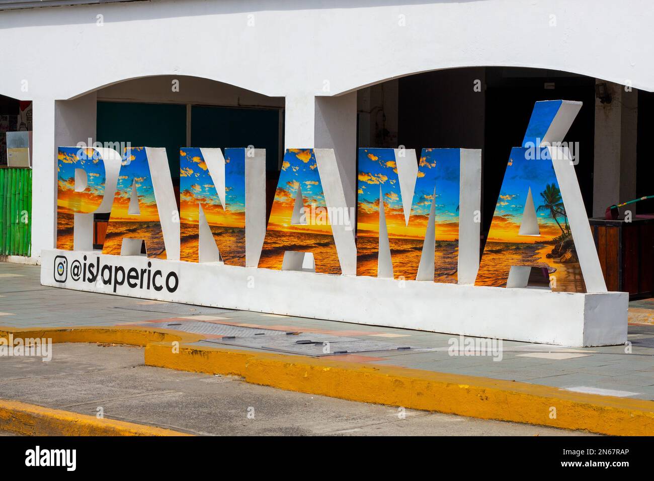 Affiche Pnama avec texture paysage Banque D'Images