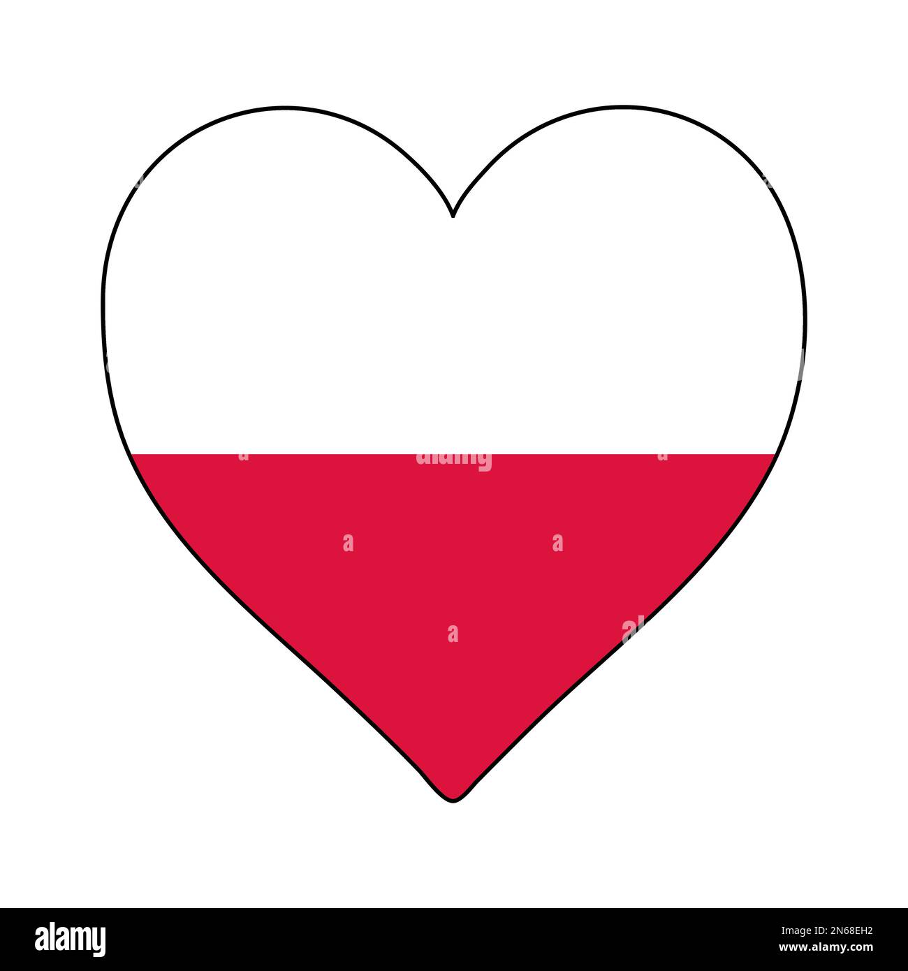 Drapeau de la forme du coeur de Pologne. J'aime la Pologne. Visitez la Pologne. Europe de l'est. Europe. Union européenne. Conception graphique d'illustration vectorielle. Illustration de Vecteur