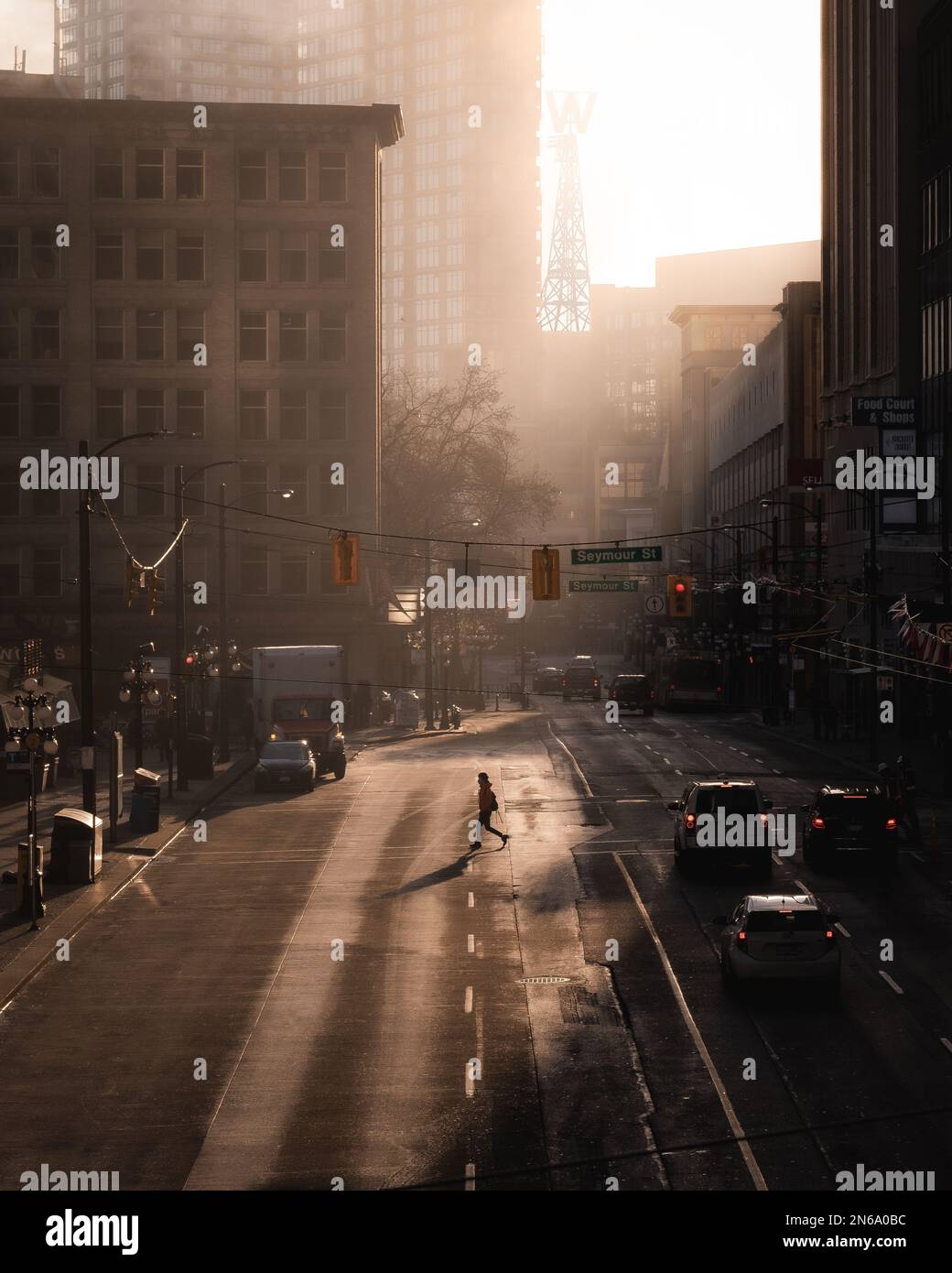 Matin brumeux de Vancouver Banque D'Images