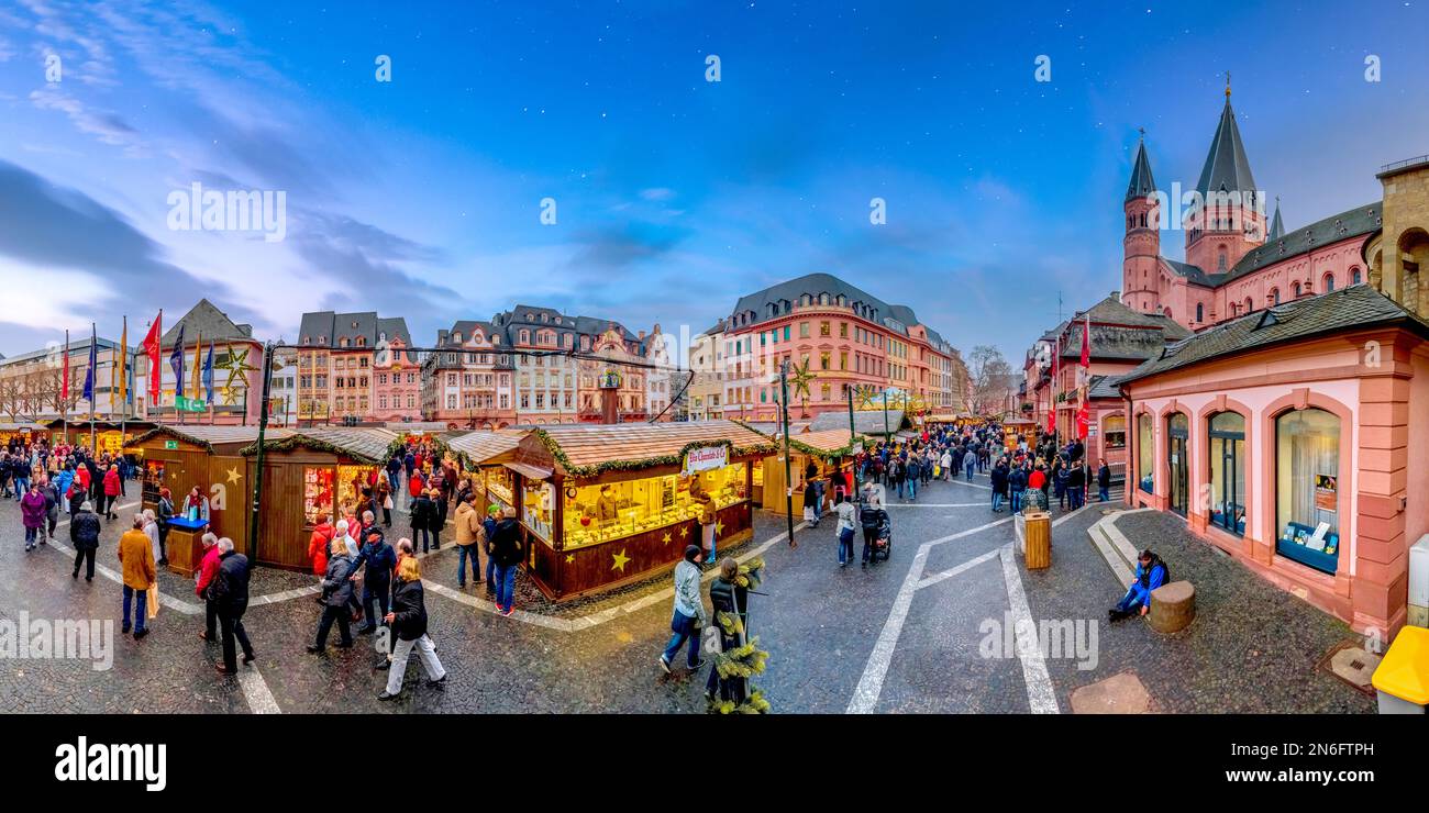 Marché de Noël, Mainz, Allemagne Banque D'Images