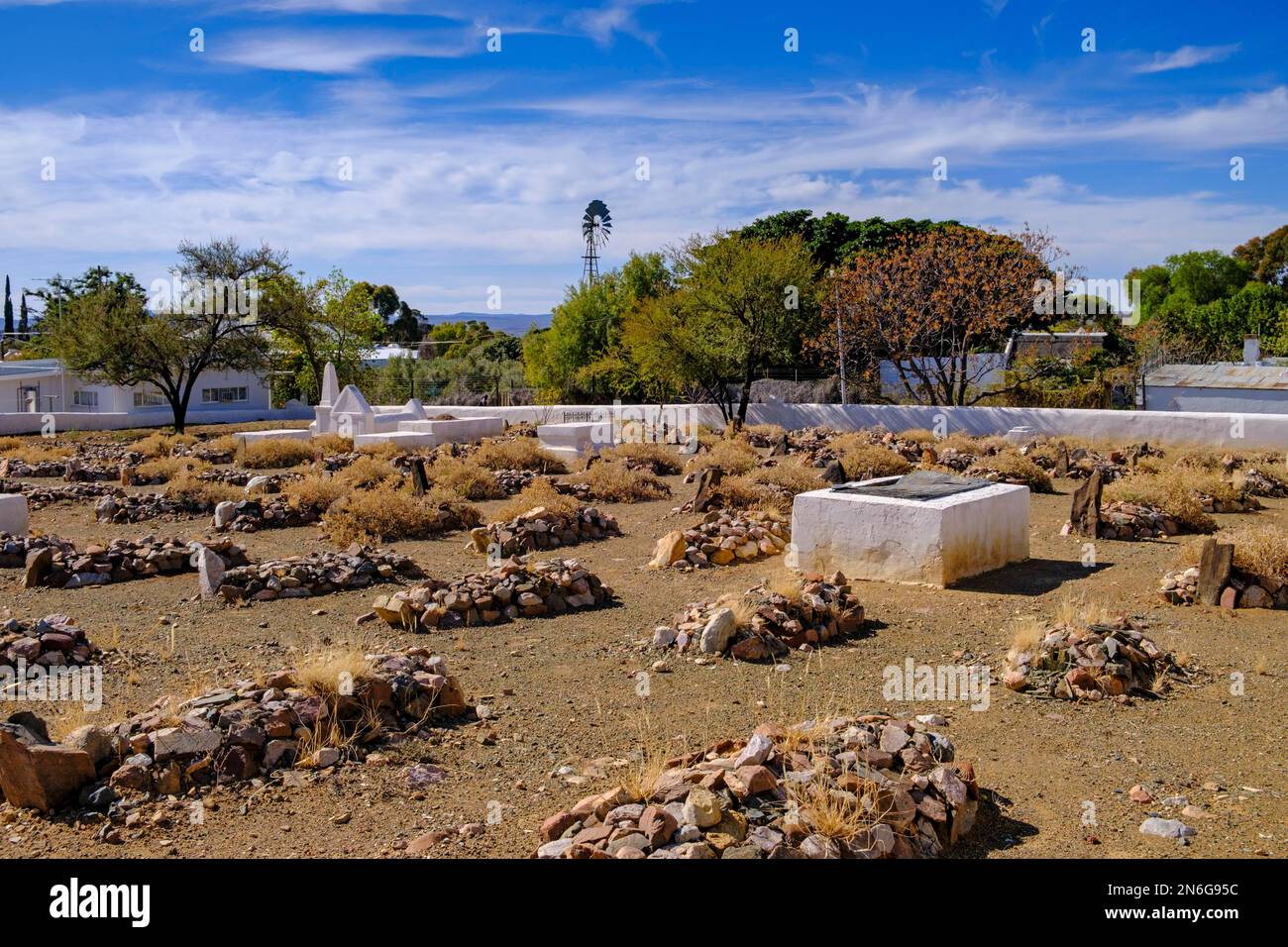 Cimetière, Prince Albert, Karoo, Western Cape, Afrique du Sud Banque D'Images