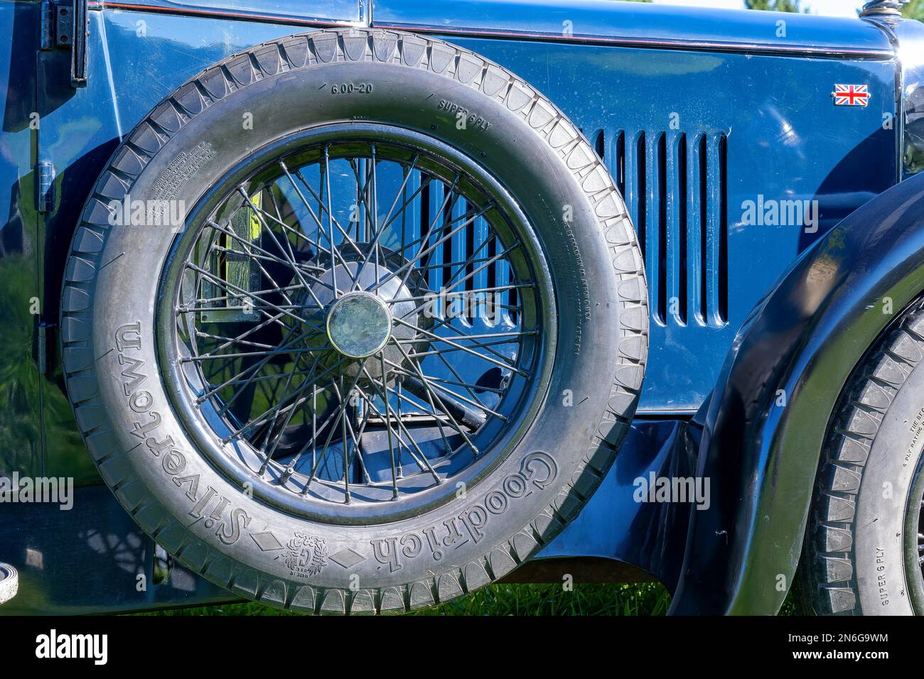Coupe Sunbeam Oldtimer année 1930, 3 rapports, capacité de 3,317 ccm, 6 cylindres, 25 ch, Poids 1600 kg, roue de secours, Autriche Banque D'Images