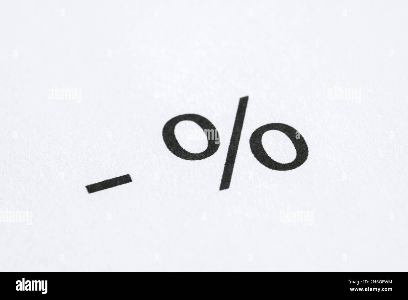 Signe de pourcentage, signe moins, image de symbole, moins intérêt Allemagne Banque D'Images