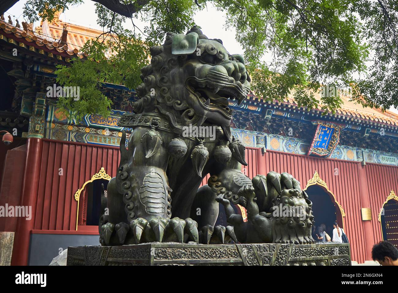 Figure de dragon dans le temple de Llama, Beijing, Chine Banque D'Images