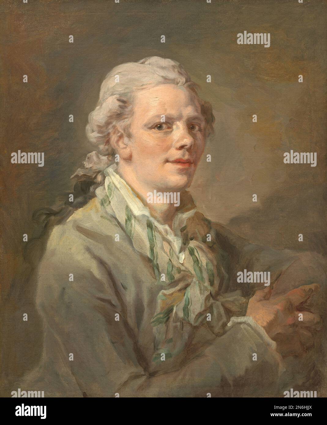 Français 18th siècle Portrait d'un jeune homme peut-être c. 1770 Banque D'Images