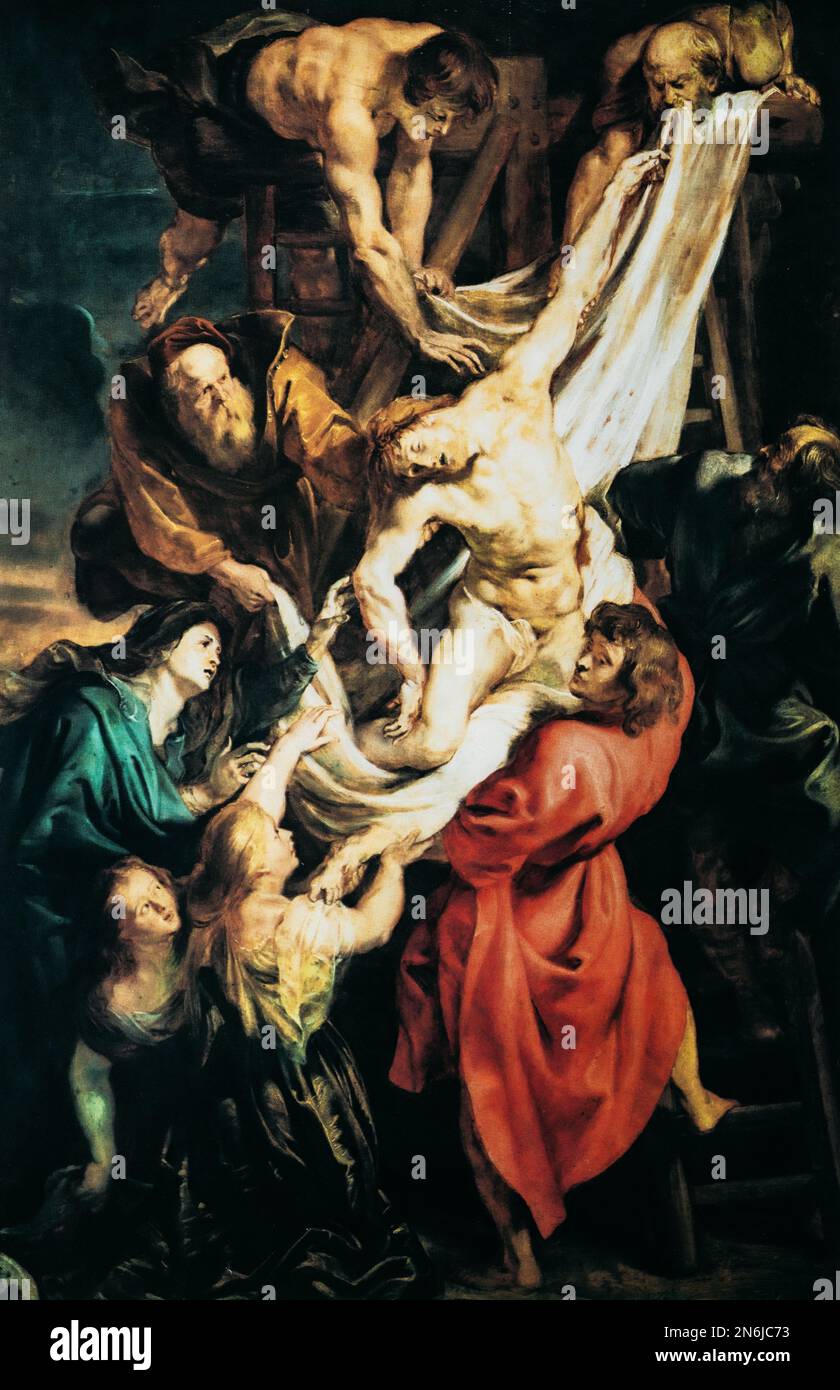 Sir Peter Paul Rubens, le Descent de la Croix. Rubens était Un artiste flamand, Diplomat. Il est considéré comme l'artiste baroque le plus influent Banque D'Images