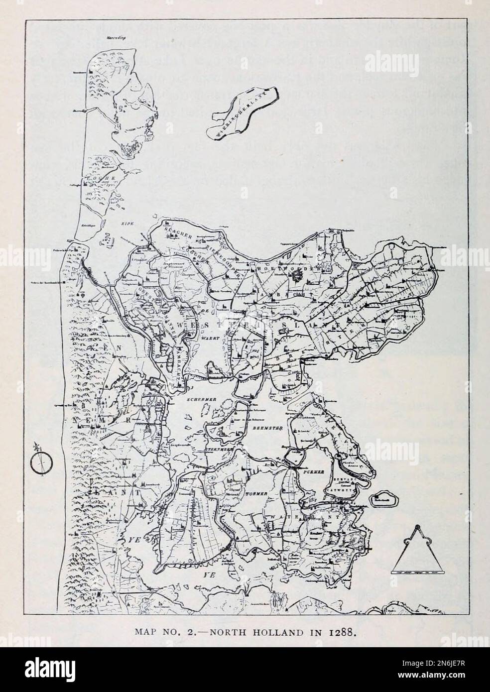 La Hollande du Nord en 1288 de l'article " COMMENT LA HOLLANDE A ÉTÉ FAITE. Par Foster Crowell. Du magazine Engineering CONSACRÉ AU PROGRÈS INDUSTRIEL Volume IX avril à septembre 1895 NEW YORK The Engineering Magazine Co Banque D'Images