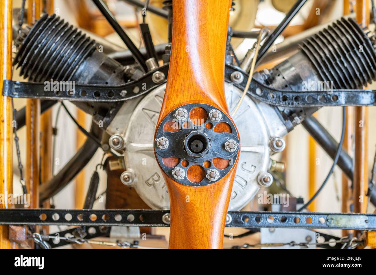 La collection Shuttleworth , un musée aéronautique et automobile en activité à l'aérodrome de Old Warden 1909 Bleriot XI avec moteur original, le monde Banque D'Images