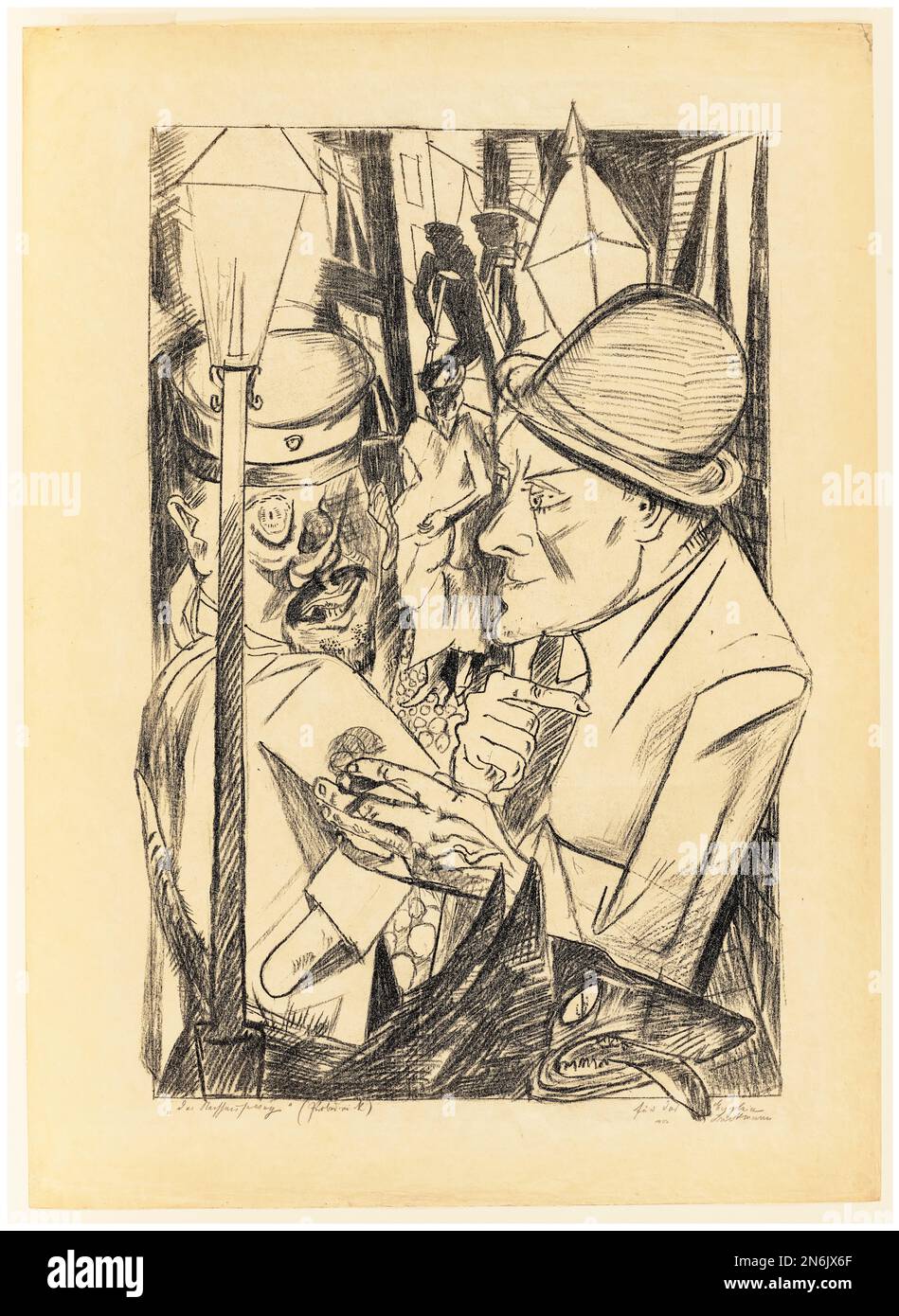 The Way Home, impression lithographique d'un dessin à la craie par Max Beckmann, 1919 Banque D'Images
