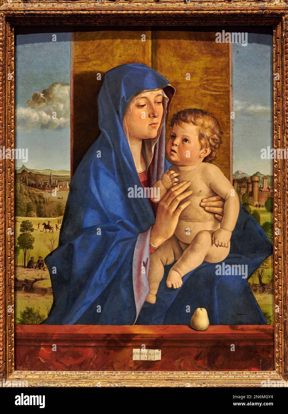 Madonna col Bambino - tempera e olio su tavola - Giovanni Bellini - 1487 - Bergame, Accademia Carrara Banque D'Images