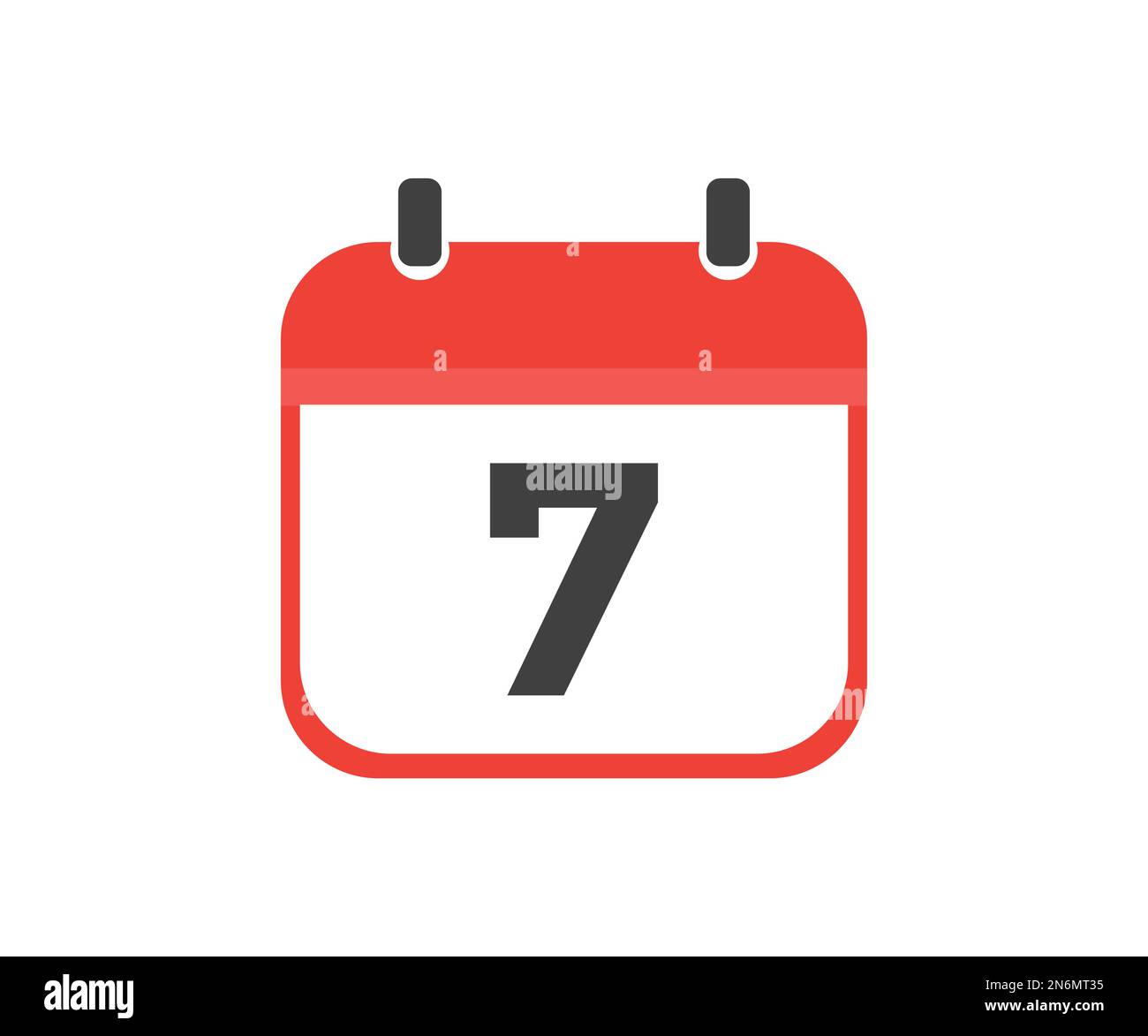 Calendrier simple avec date 7, logo du septième jour. Icône calendrier jour 7. Symbole de rappel. Date de planification de l'événement. Vecteur horaire de rendez-vous de réunion. Illustration de Vecteur