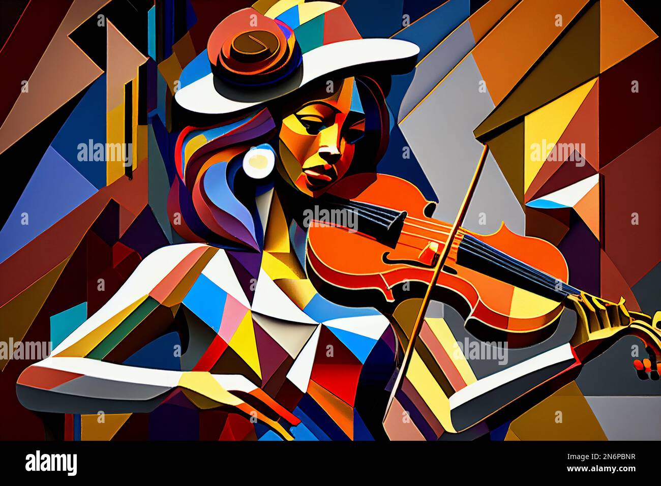 Violoniste de jazz afroaméricaine jouant un violon ou une alto dans un