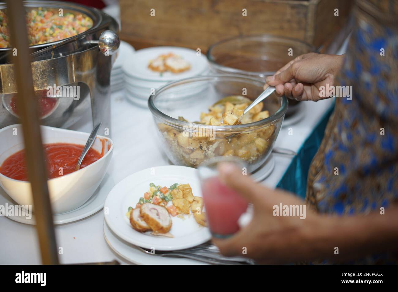 Restauration et boissons pour les réceptions de mariage Banque D'Images