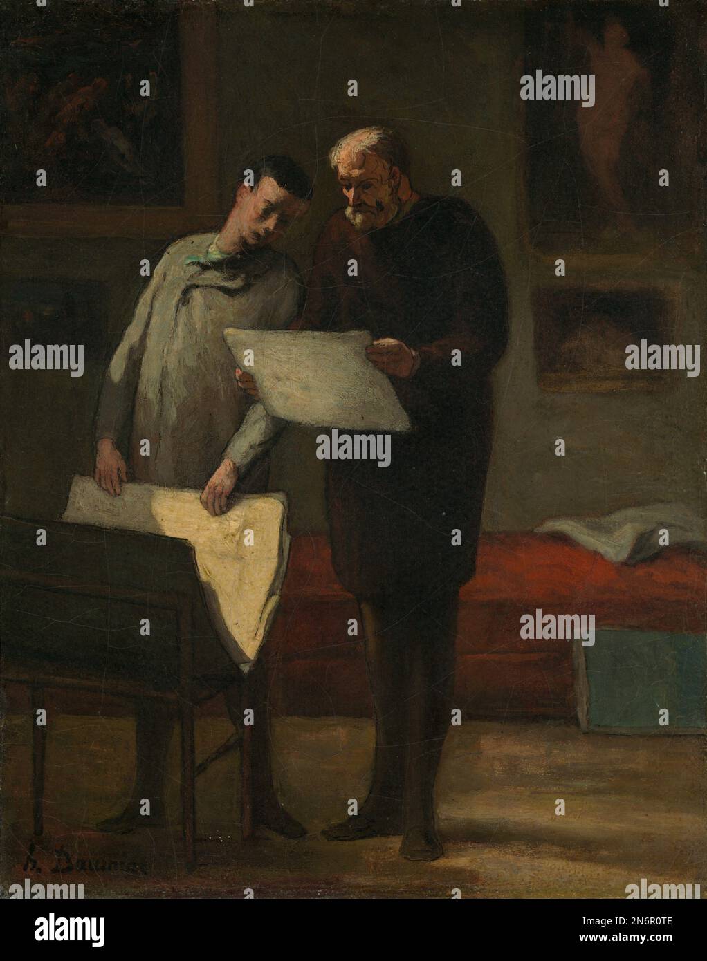 Honoré Daumier conseils à un jeune artiste 1865/1868 Banque D'Images