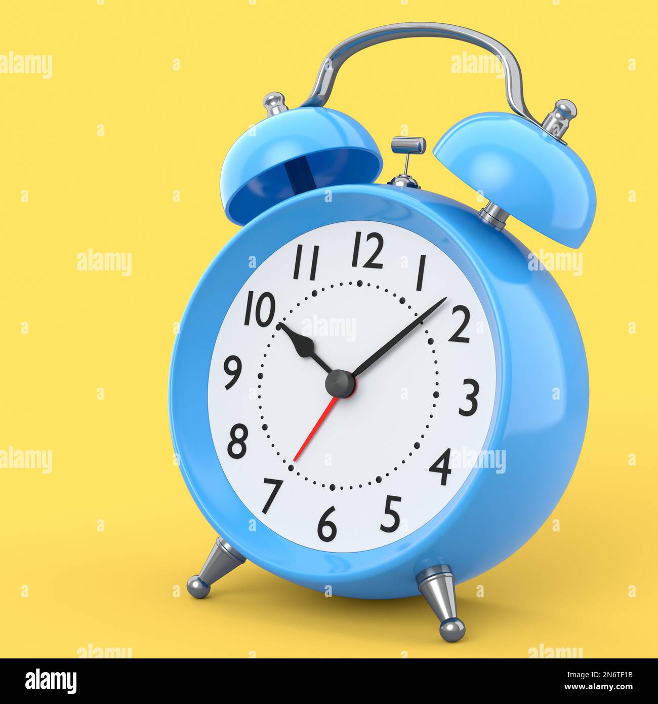 Réveil rétro sur fond jaune. 3d rendre le concept de l'heure de réveil matin  et se dépêcher, période de promotion des ventes pour les achats en ligne  Photo Stock - Alamy