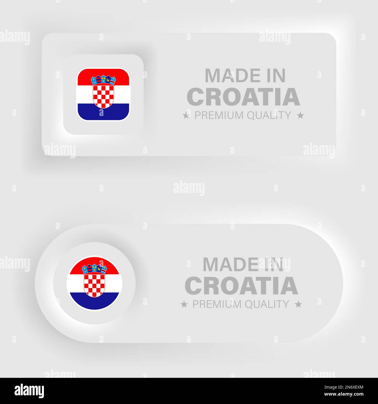 Fabriqué en Croatie graphique et étiquette neuporphique. Élément d'impact pour l'utilisation que vous voulez en faire. Illustration de Vecteur