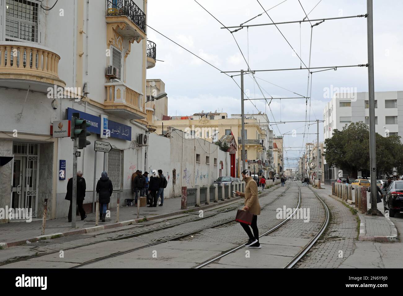 Centre ville de Tunis en Afrique du Nord Banque D'Images