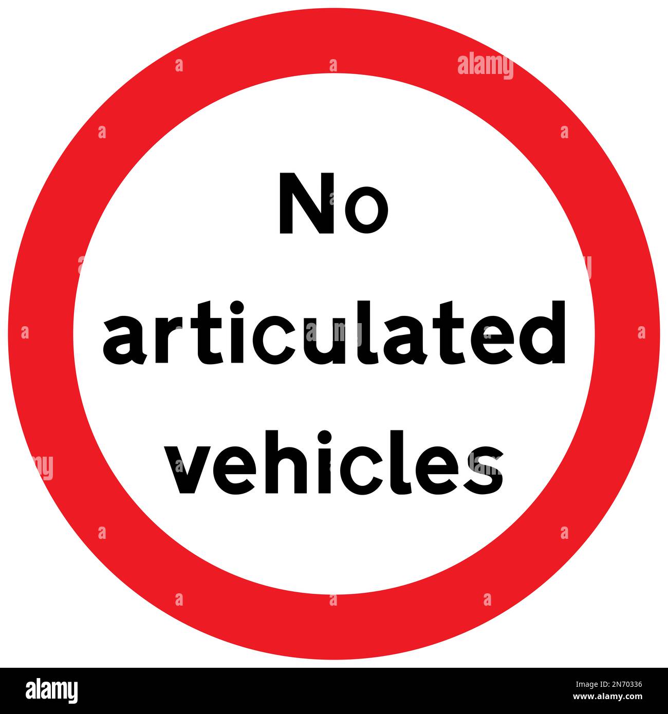 Signalisation routière britannique interdite pour les véhicules articulés Banque D'Images