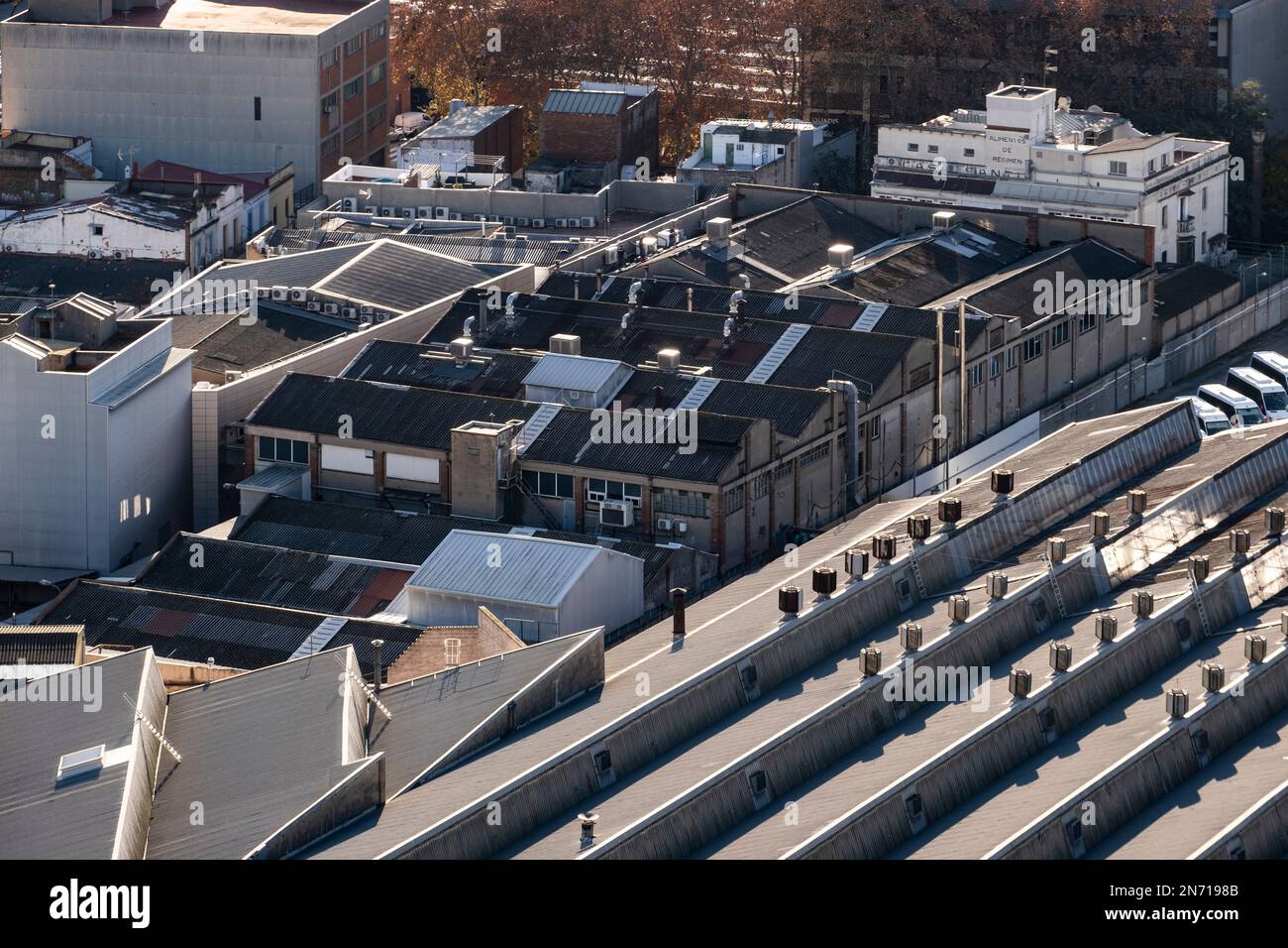 vue aérienne d'une zone industrielle Banque D'Images