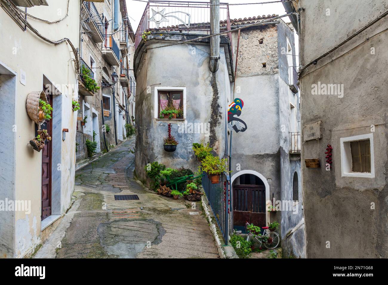 Allée à Morano Calabro, Calabre, Italie Banque D'Images