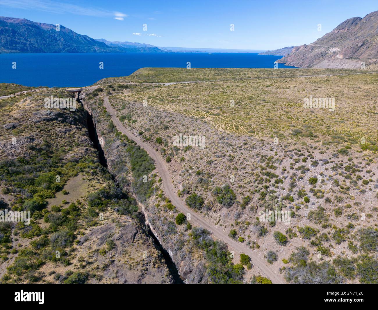 Quebrada El Diablo et Lago General Carrera - voyage sur la Carretera Austral, Chili Banque D'Images