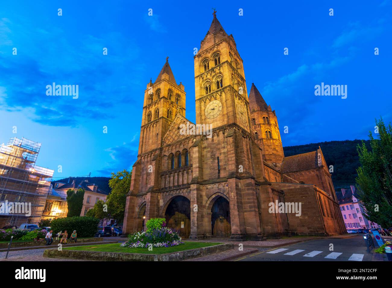 Guebwiller (Gebweiler), St. Église du léger en Alsace (Elssass), Haut-Rhin (Oberelsss), France Banque D'Images