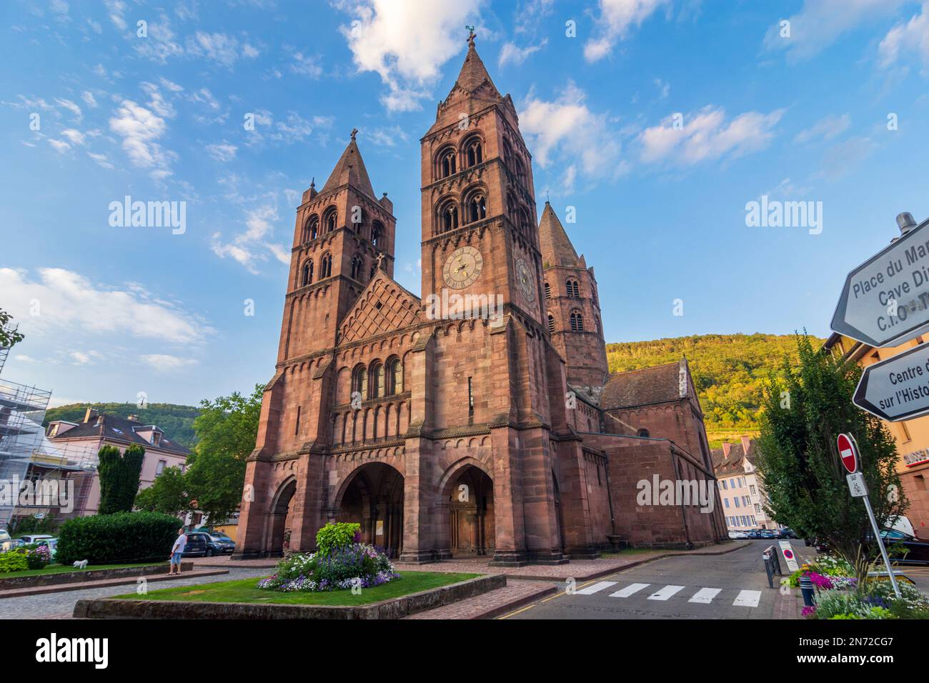 Guebwiller (Gebweiler), St. Église du léger en Alsace (Elssass), Haut-Rhin (Oberelsss), France Banque D'Images