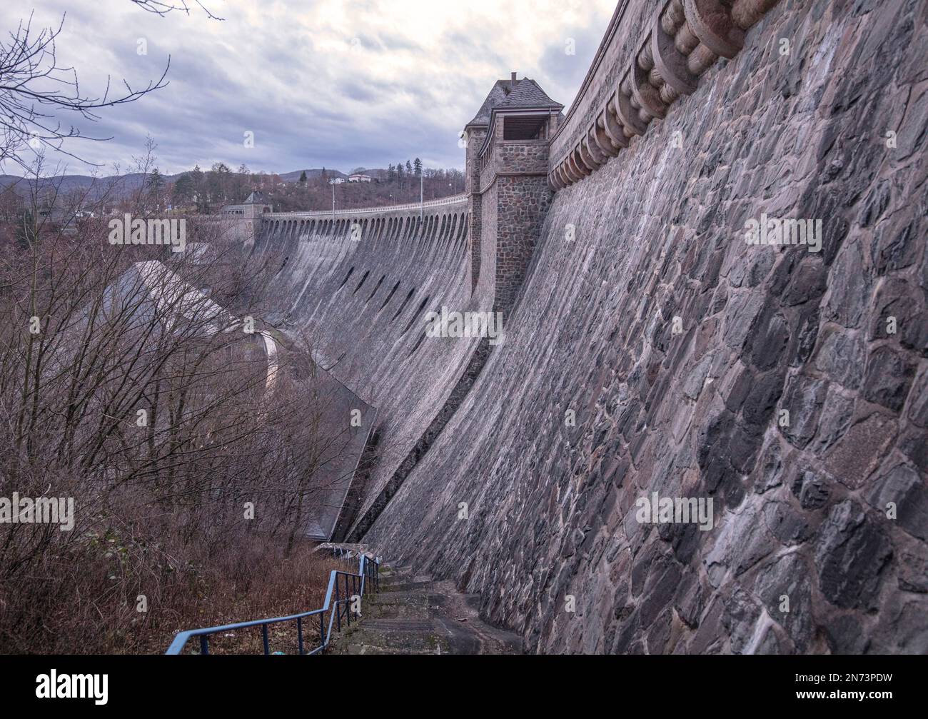 Edersee, barrage d'Eder, mur de barrage, Hesse, Allemagne Banque D'Images