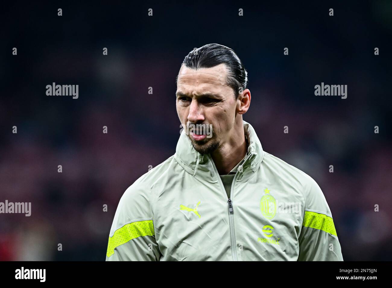 Milan, Italie. 10th févr. 2023. Zlatan Ibrahimovic de l'AC Milan se réchauffe avant le match de football de la série A AC Milan contre Turin au stade San Siro de Milan, Italie sur 10 février 2023 crédit: Piero Cruciatti/Alay Live News Banque D'Images