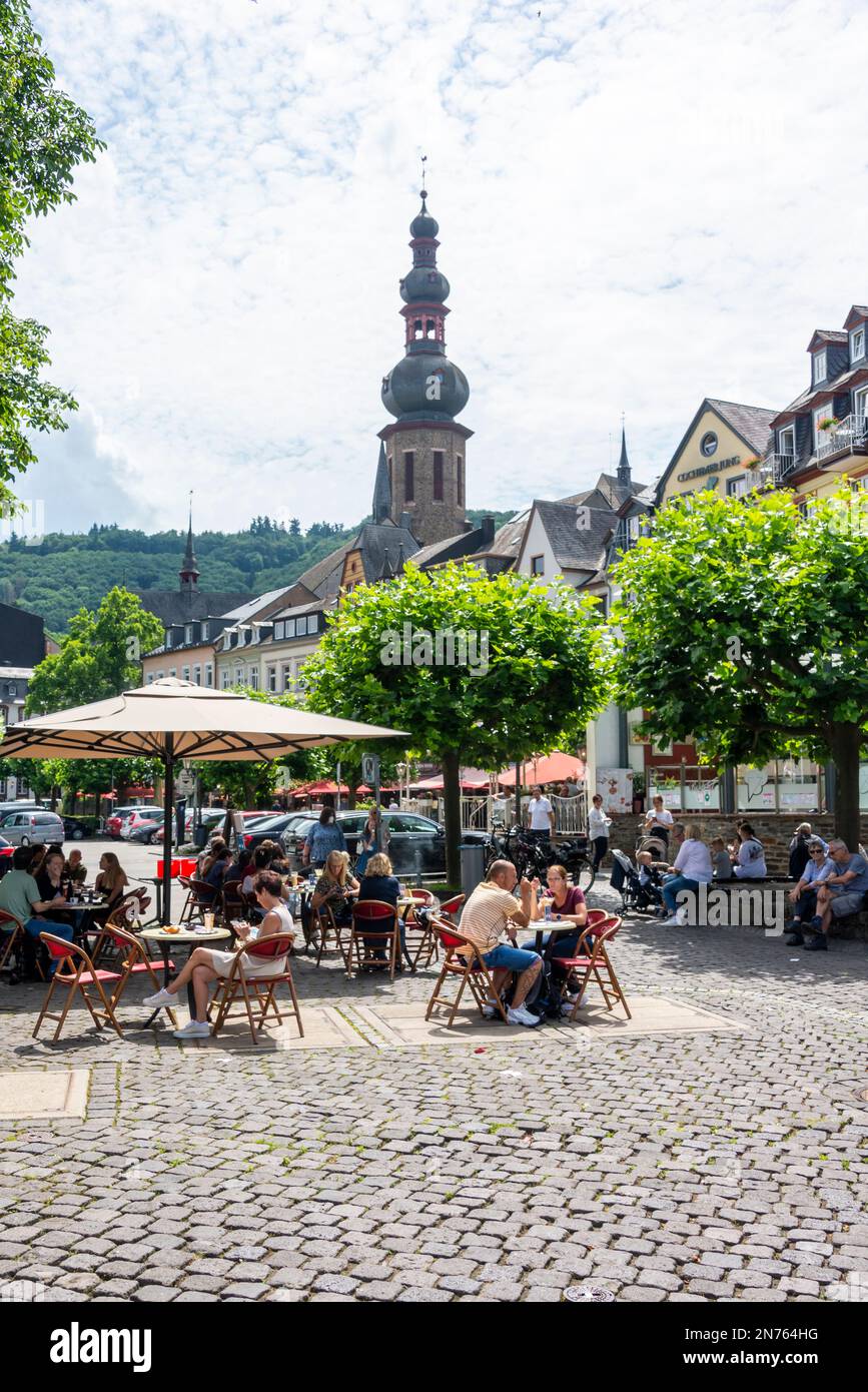 Allemagne, Rhénanie-Palatinat, Cochem-Zell Moselle, Cochem, plus petite ville de comté d'Allemagne, restaurant Banque D'Images
