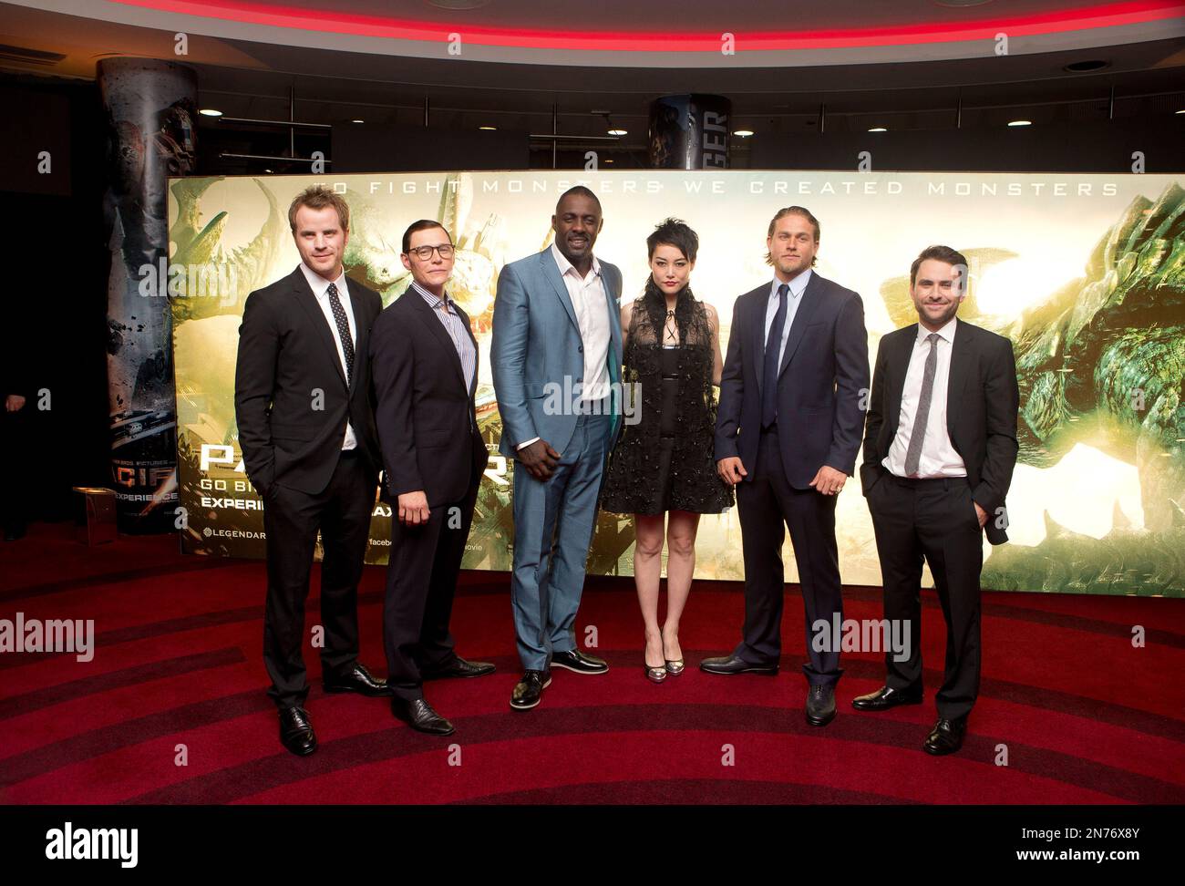 From left to right, actors Robert Kazinsky, Burn Gorman, Idris Elba ...