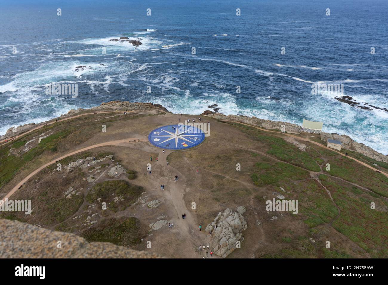Une vue panoramique sur le vent s'est levée sur la plage dans Une Coruna Banque D'Images