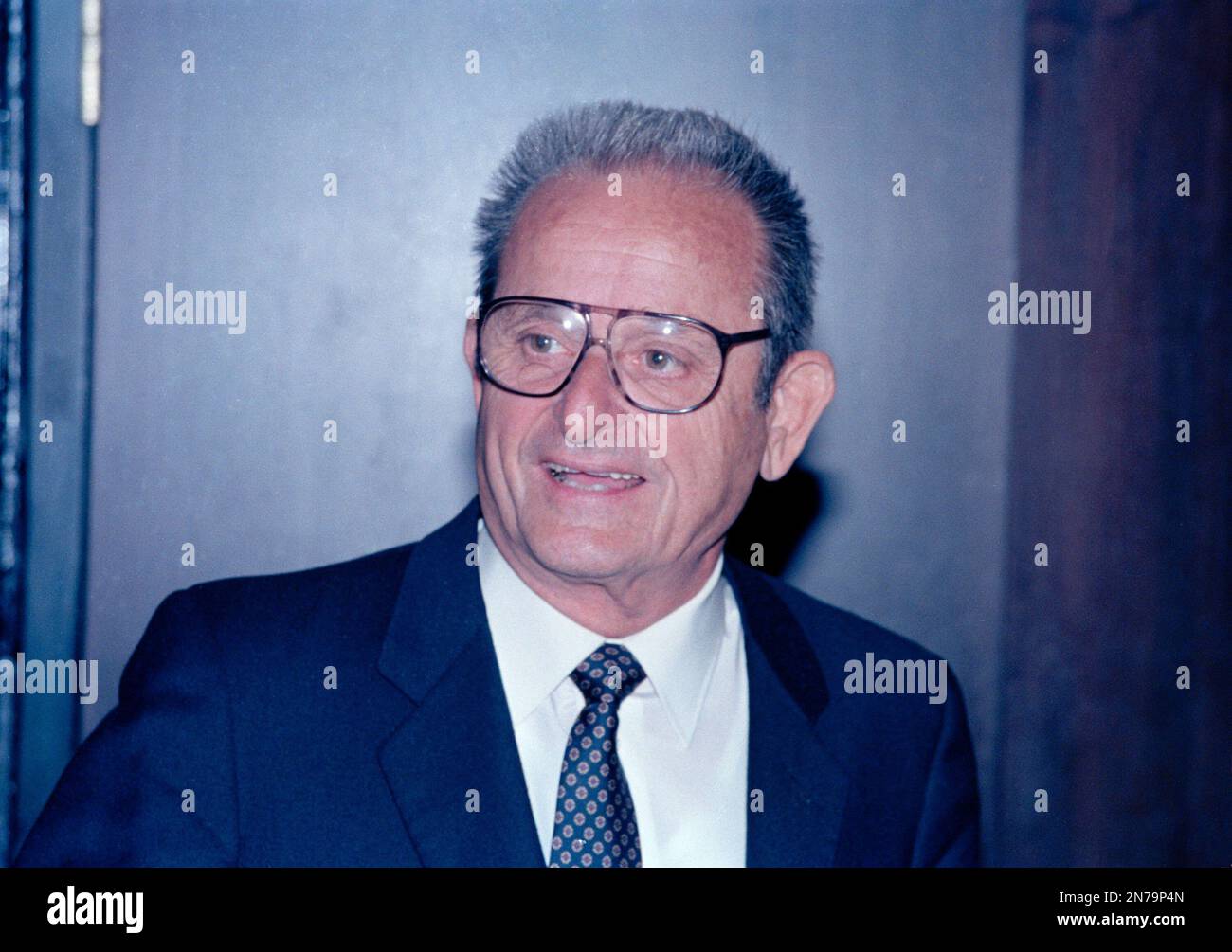 Alex Spanos, owner of the San Diego Chargers, is pictured in 1986. (AP Photo) Banque D'Images