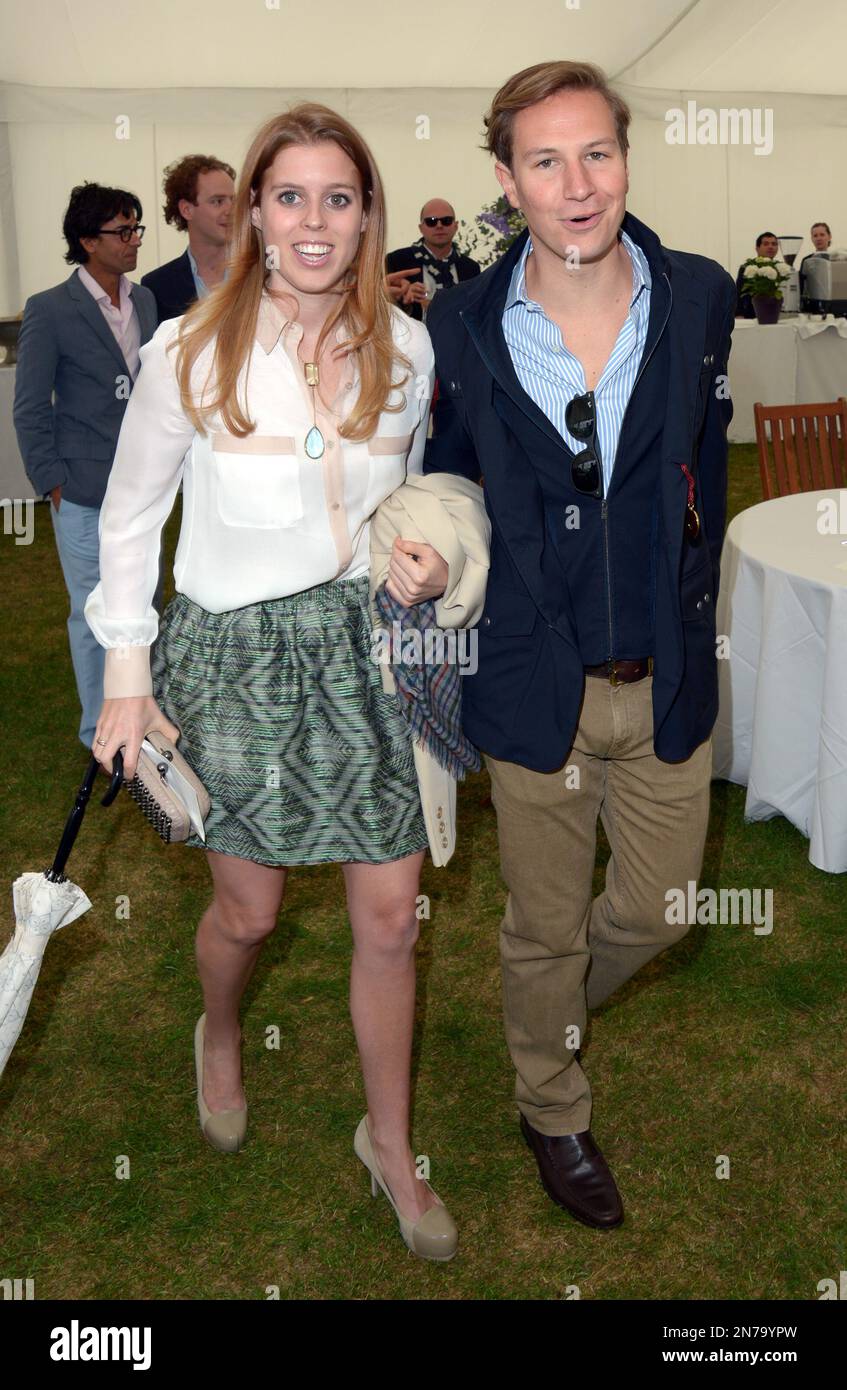 Princess Beatrice of York and Dave Clark attend Cartier Queen's Cup held at Guards Polo Club in Windsor, on Sunday June 16th, 2013. (Photo by Jon Furniss/Invision/AP) Banque D'Images