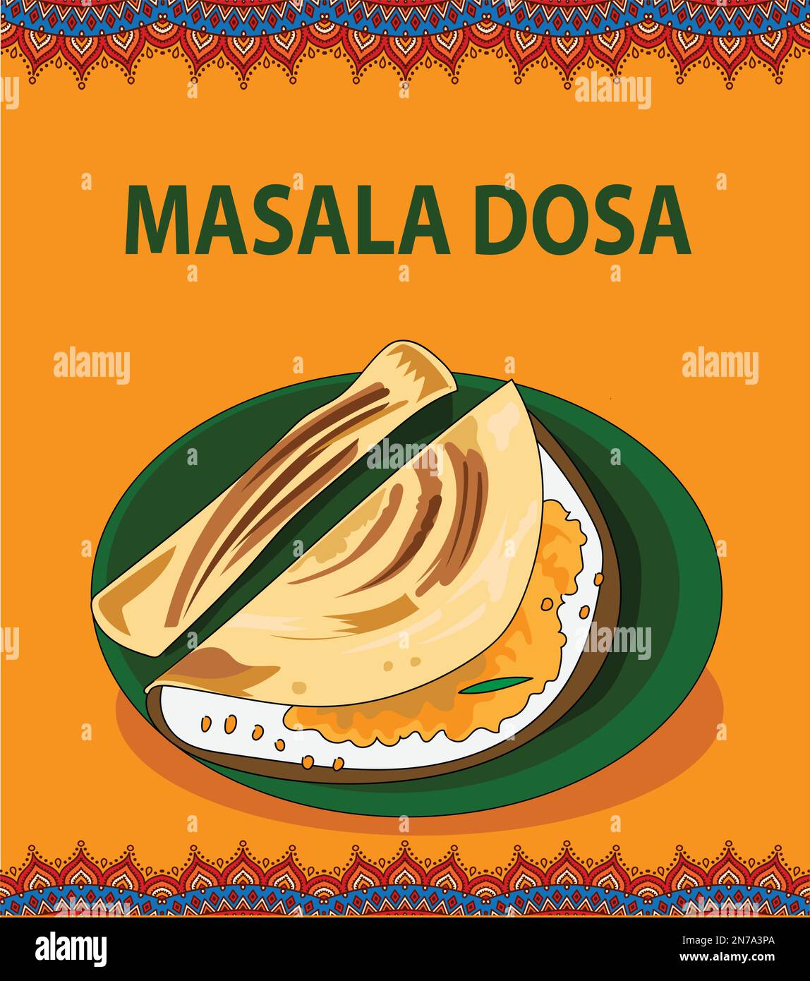 Illustration vectorielle de l'affiche Masala Dosa Illustration de Vecteur