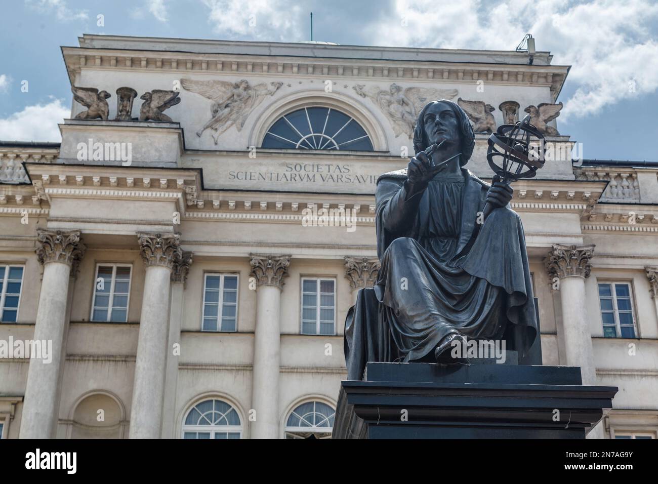 La sculpture du monument Nicolas Copernicus à Varsovie, Pologne Banque D'Images