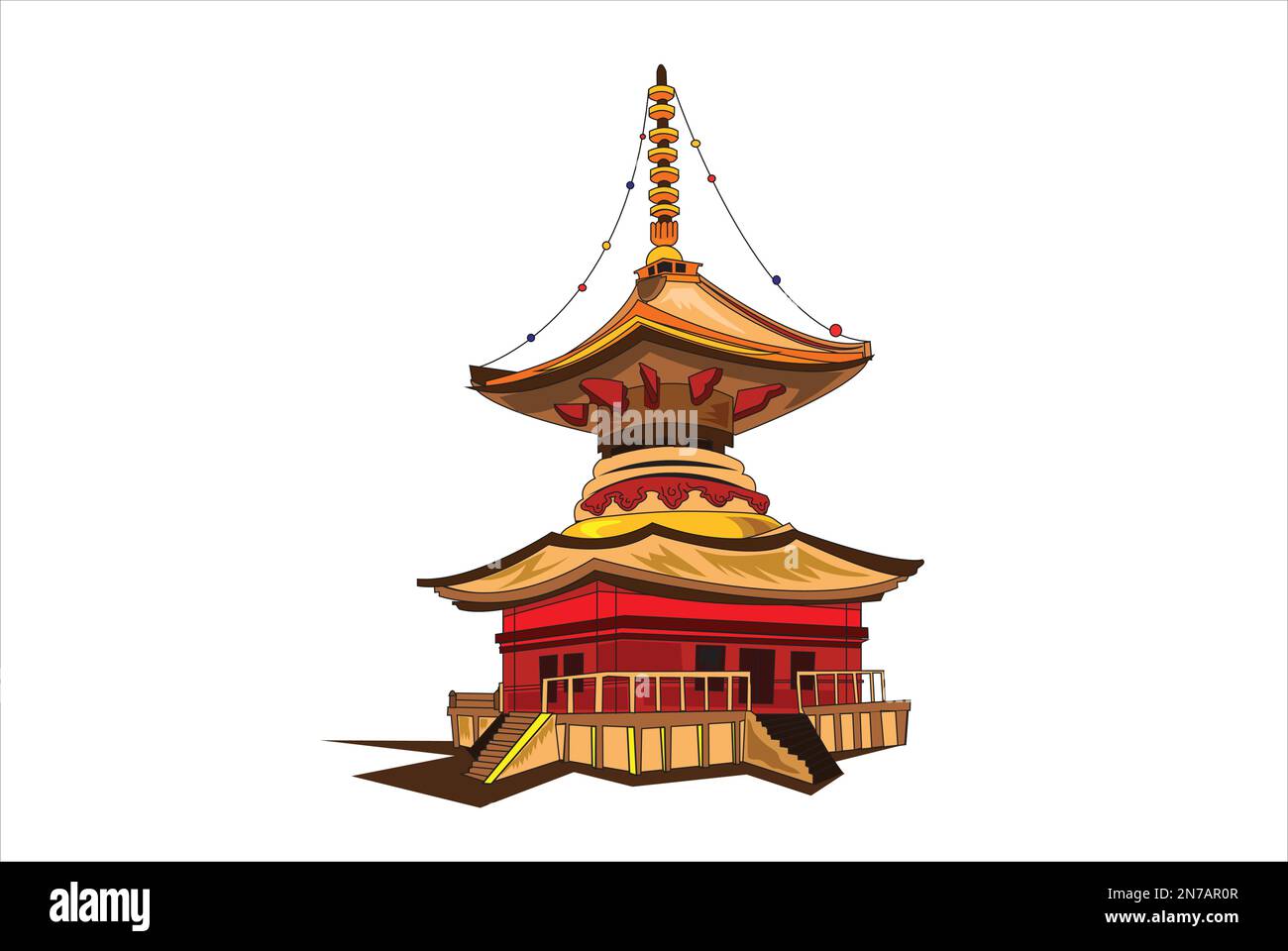 Illustration vectorielle d'un temple chinois Illustration de Vecteur